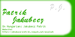 patrik jakubecz business card